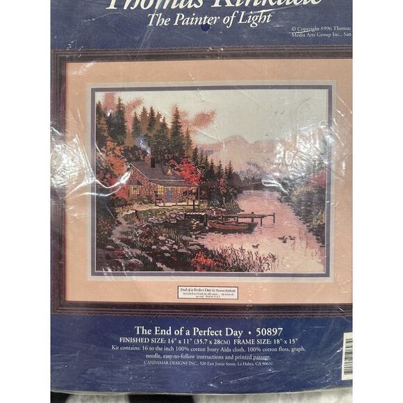 Candamar Designs Thomas Kinkade Cross Stitch Kit The End of a Perfect Day 50897 - Picture 3 of 5